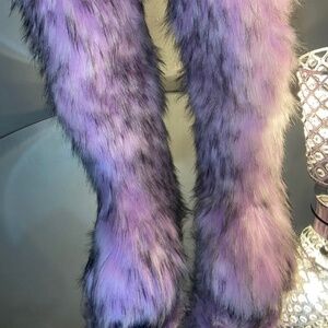 Custom unique lavender knee boots sizes 8.5,9,10.5,11